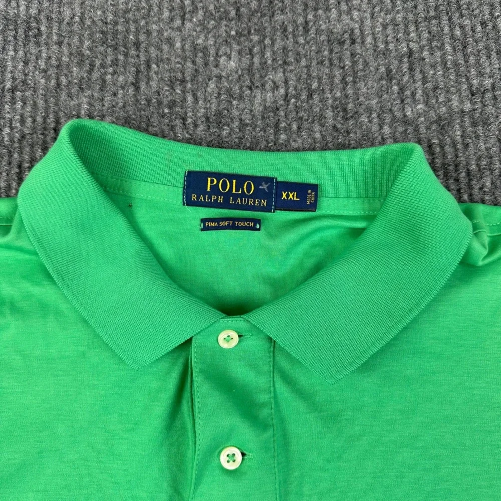 Polo Ralph Lauren Mens XXL Kelly Green Pima Soft Touch Cotton Polo Shirt